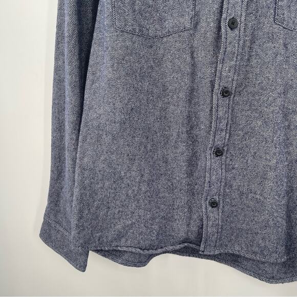 SLATE & STONE Heavy Flannel Shirt Jacket Shacket Twill Dark Blue Medium NWOT - Picture 9 of 15